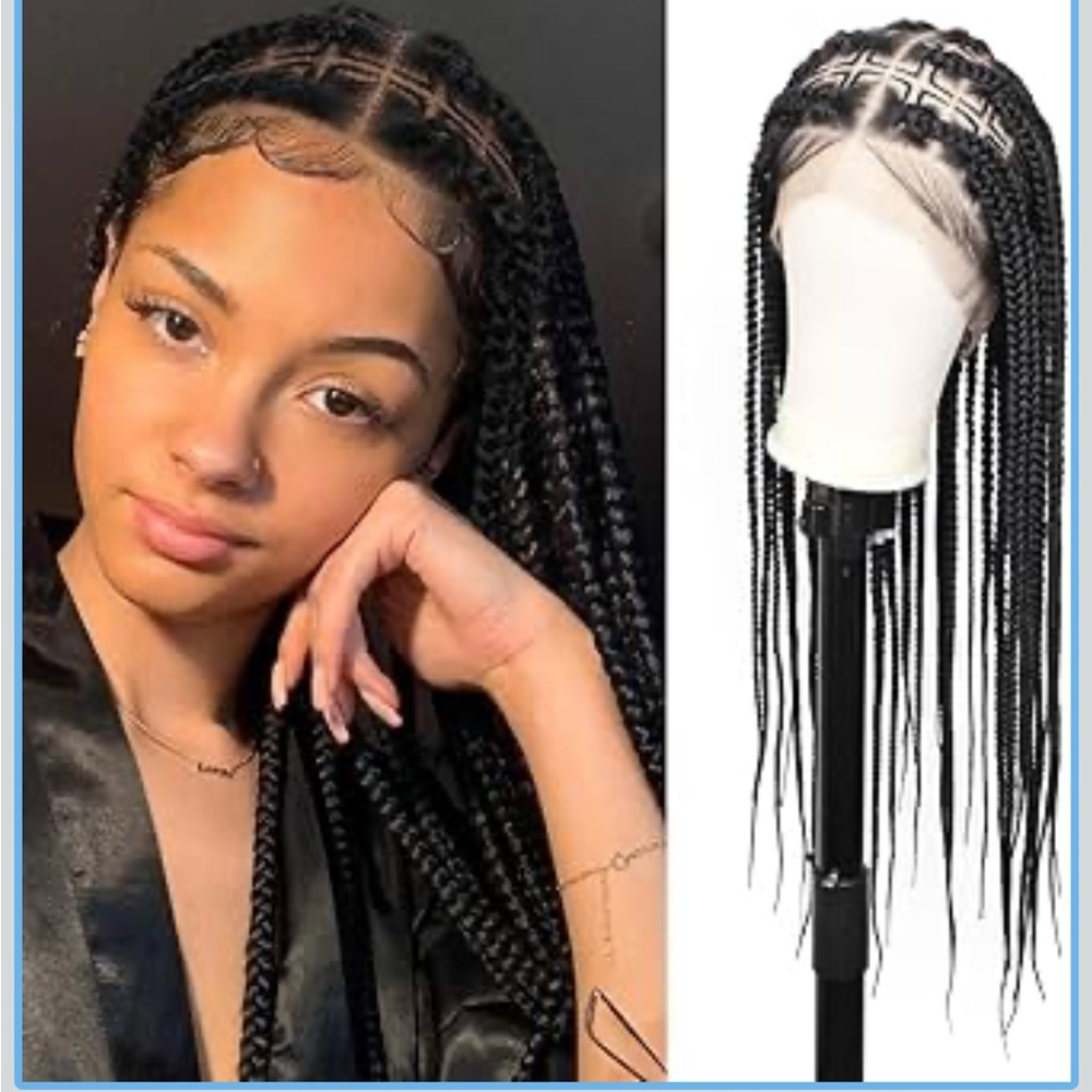 Full Lace Cornrow Braided Wig Knotless Braided Wigs Box Braid Wig 30 inches